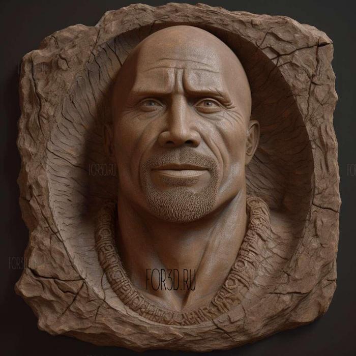 dwayne johnson 3 stl model for CNC